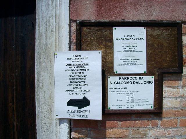 Venedig - Chiesa di San Giacomo dall'Orio